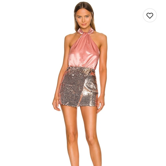 Mini Skirt in Rose Gold Sequin - Picture 4 of 7